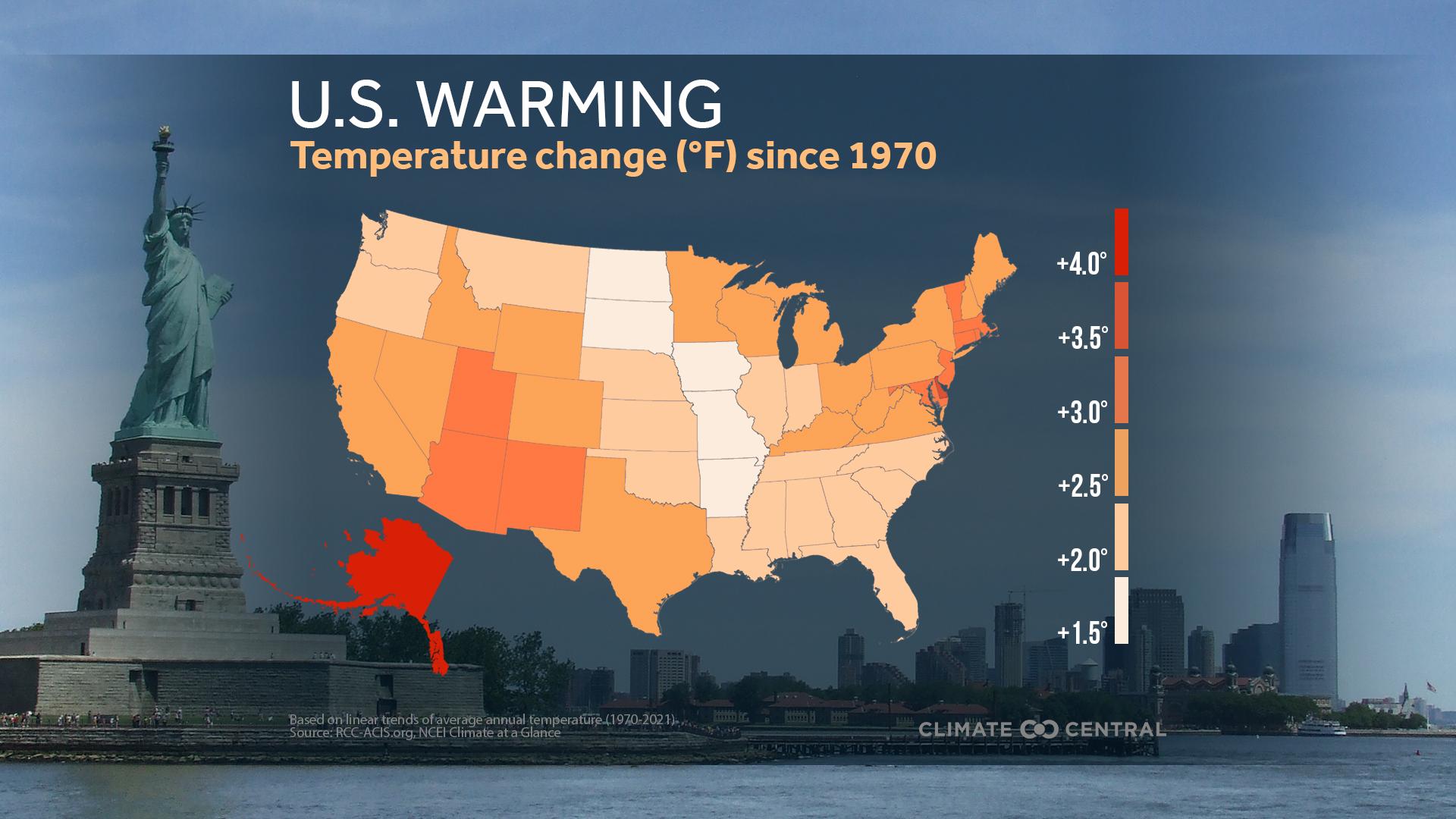 U.S. Warming since 1970 - Earth Day: U.S. Warming Rankings