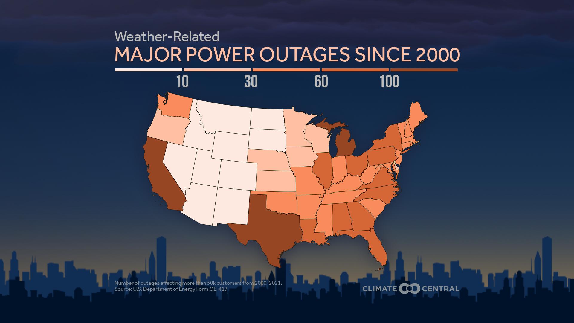 Surging Weatherrelated Power Outages Climate Central