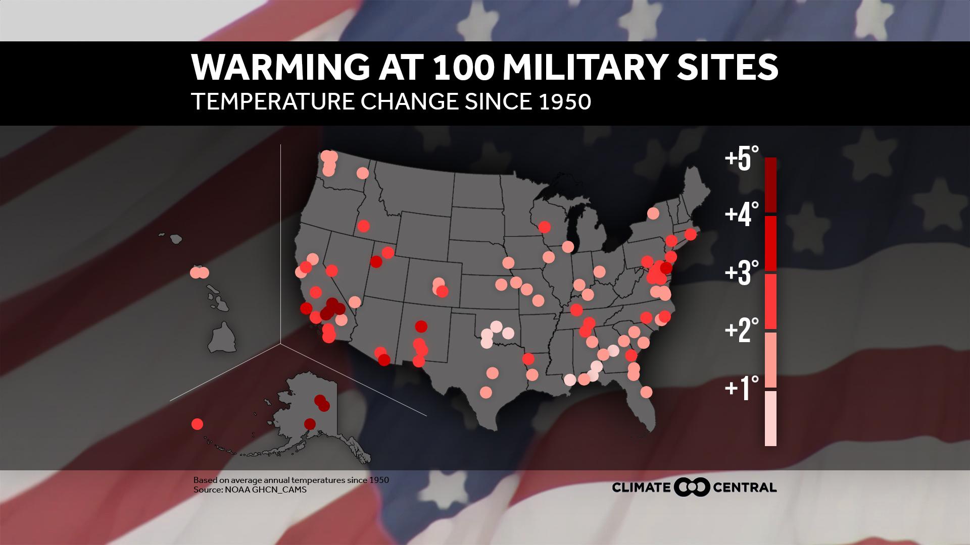 warming at military sites across the U.S.