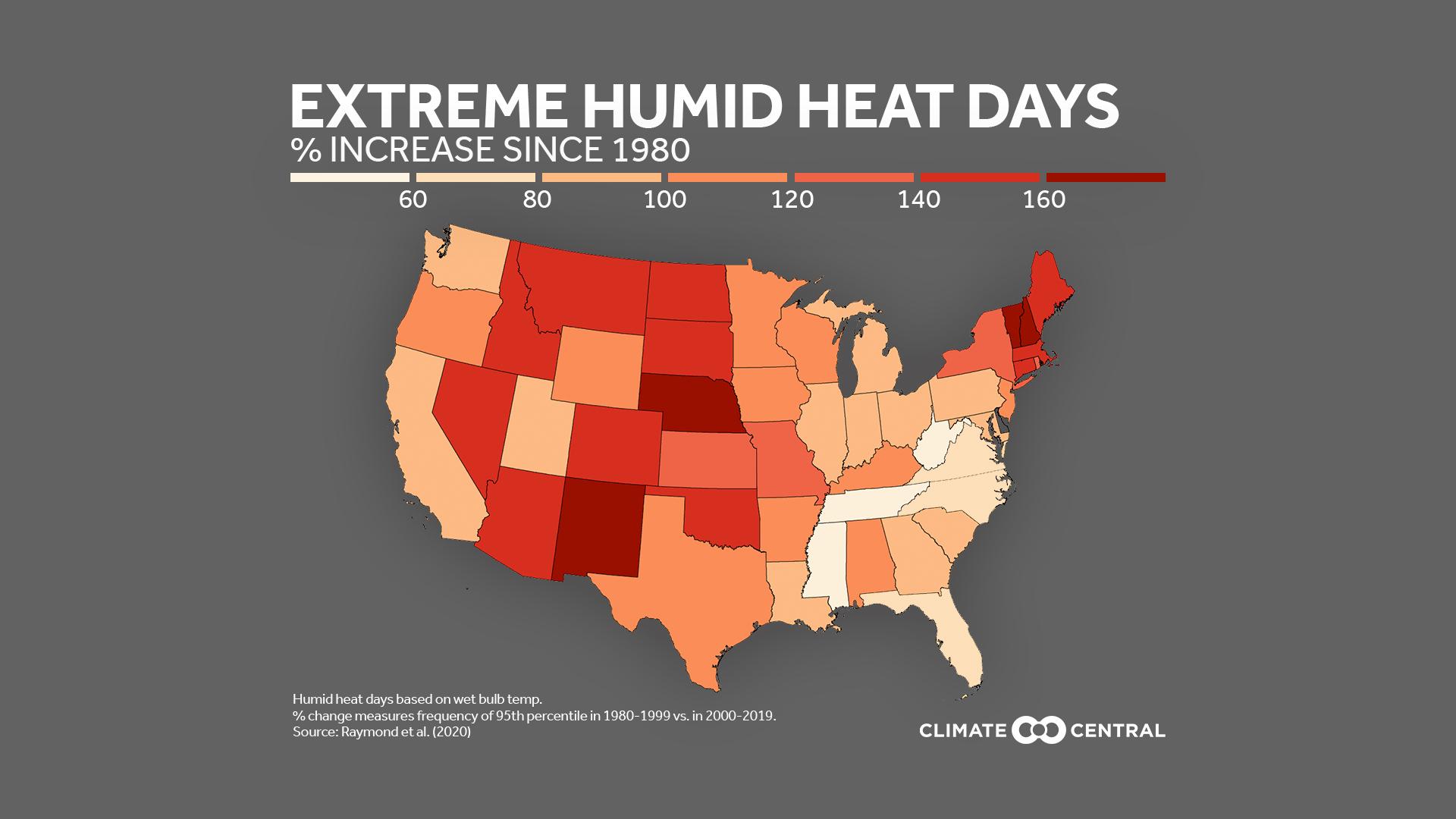 The State-By-State Rise in Extreme Humid Heat - Humid Heat Extremes on the Rise