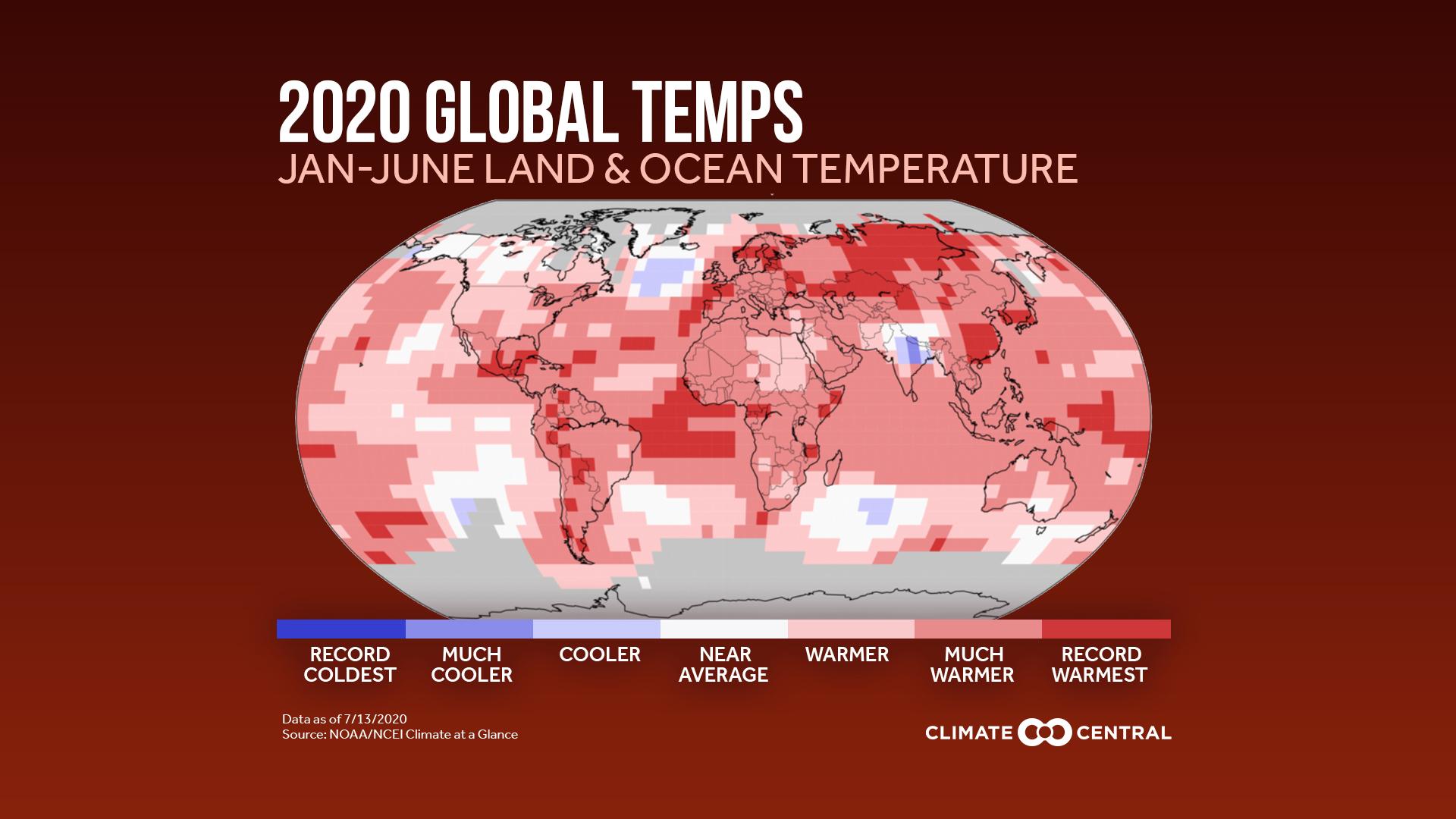 Global Temperature Anomalies in 2020 So Far - Global Temperatures Near Hottest on Record