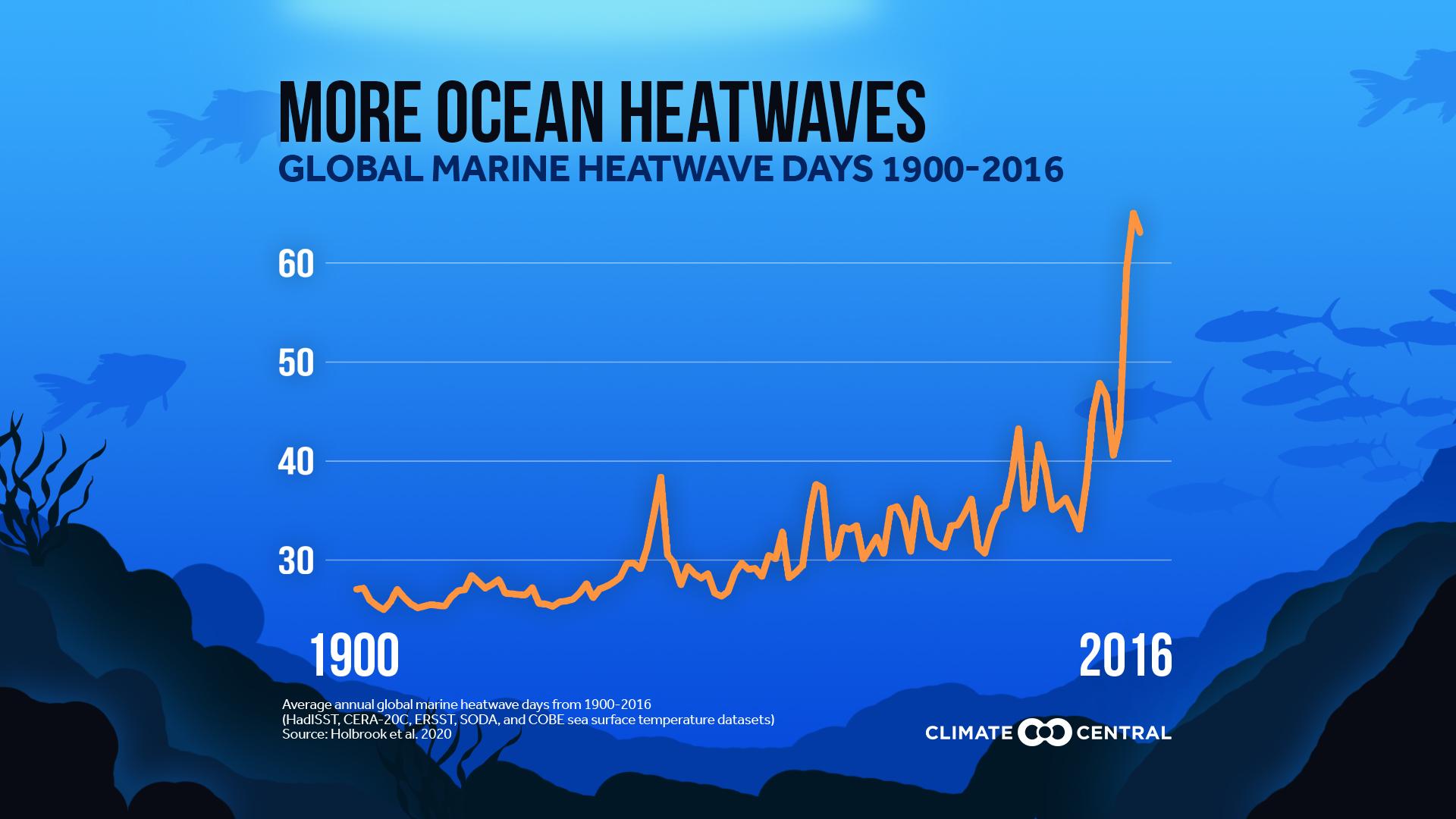 Global Marine Heatwave Days 1900-2016 - Ocean Heatwaves