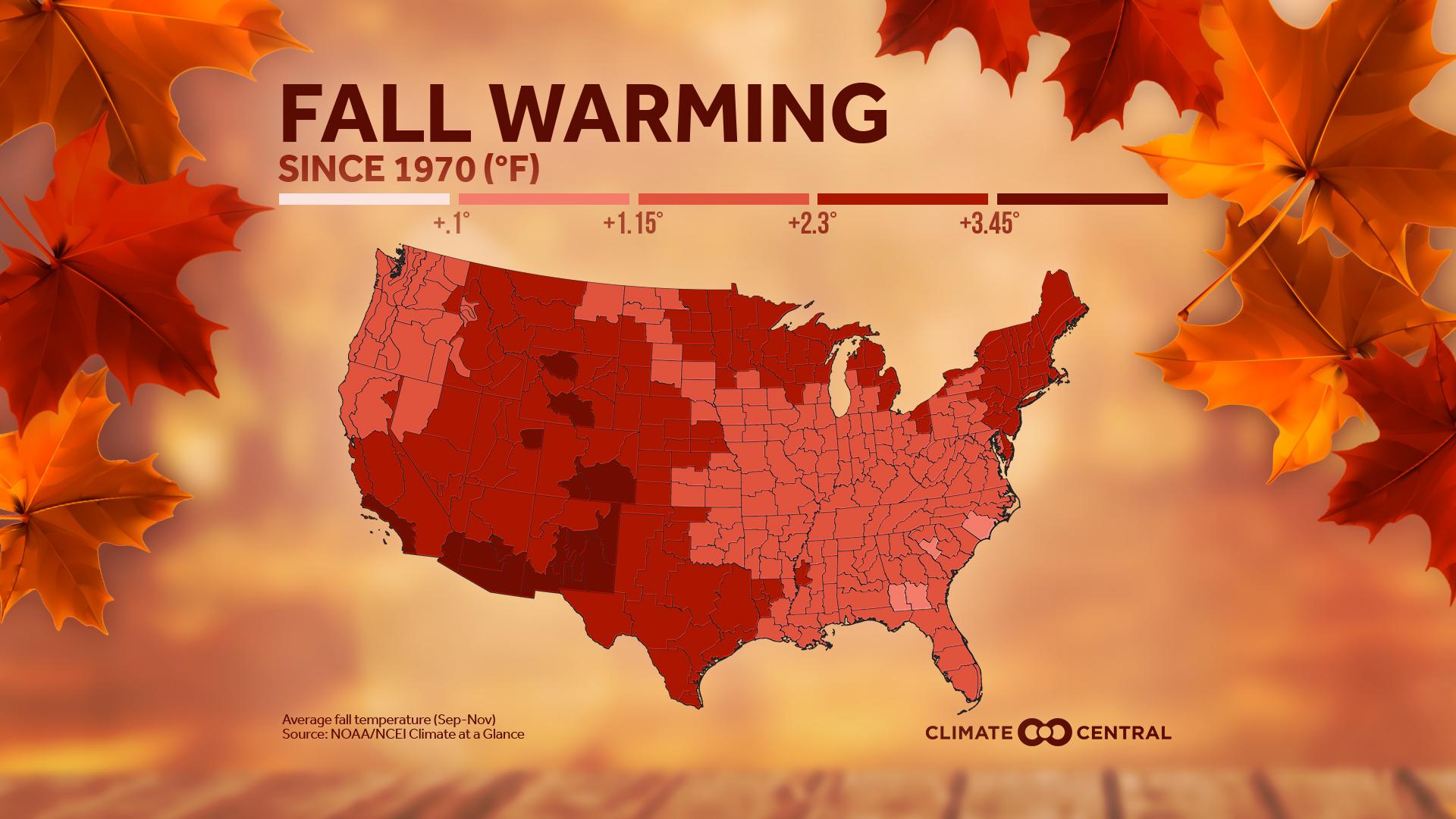 Average Fall Temperature National Map - Fall Trends