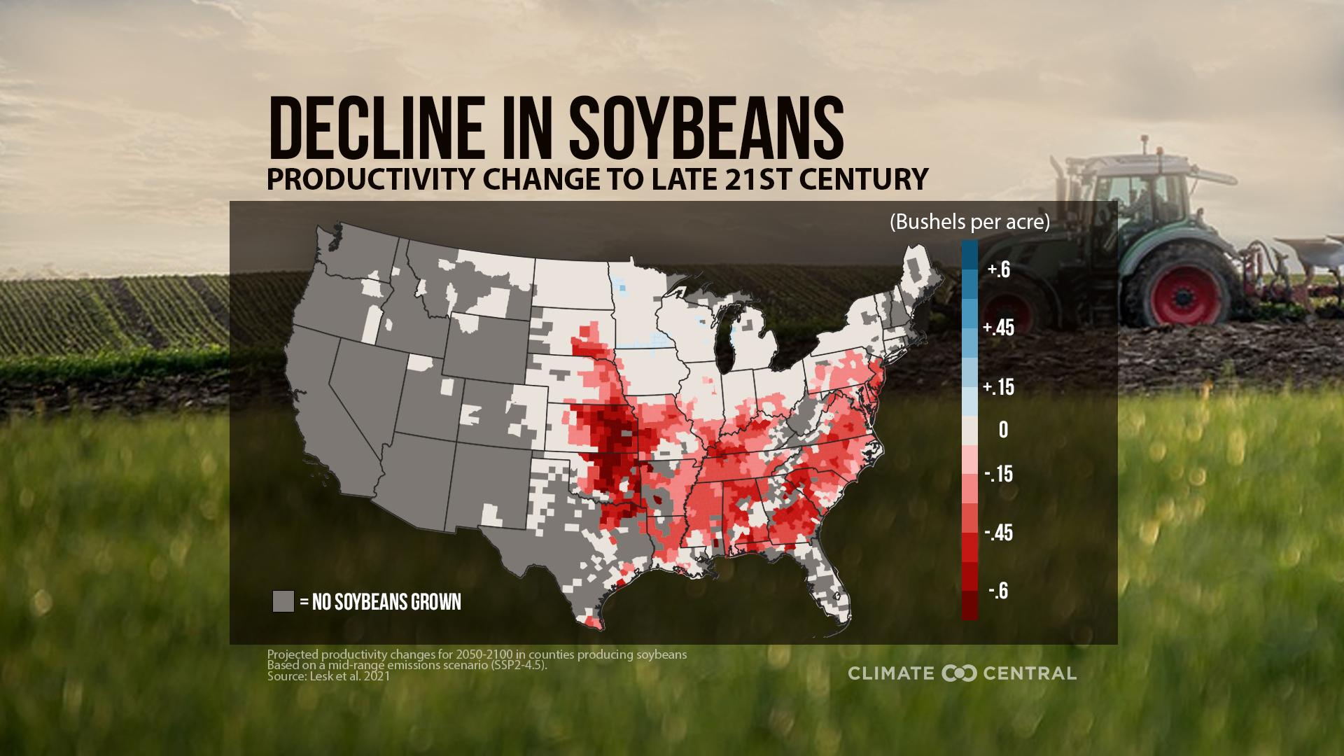 Map of Soy - Climate Change & Crops