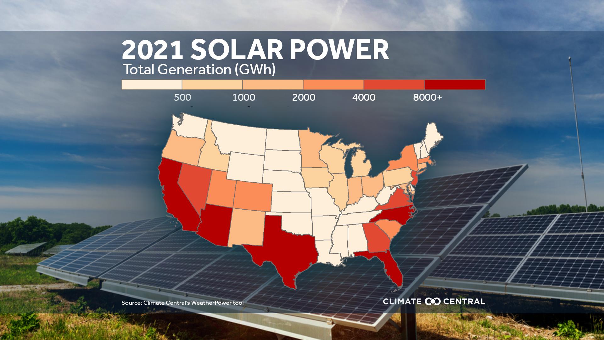 National solar map - WeatherPower Year in Review