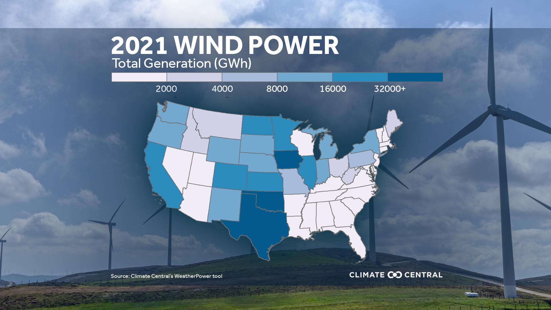 National wind map - WeatherPower Year in Review