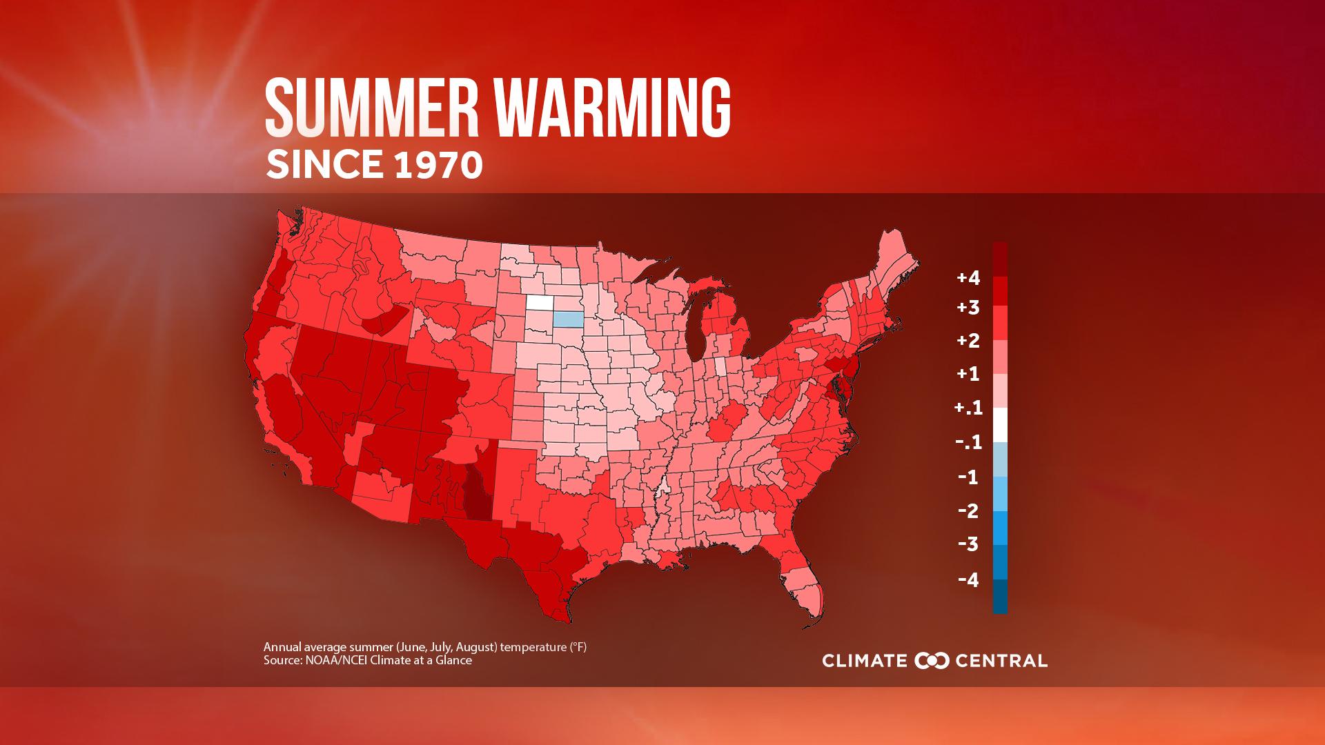 National Average Temperatures Map - 2022 Summer Package